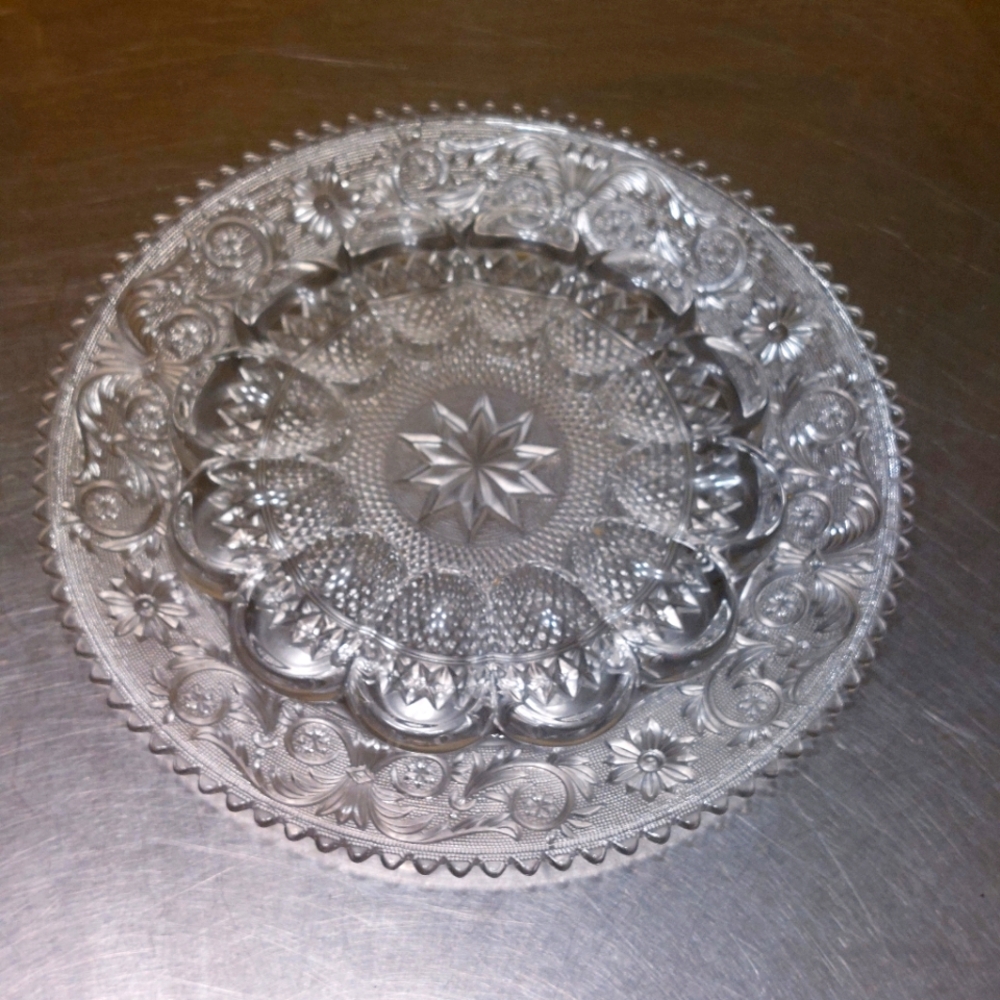 Vintage Duncan & Miller, Flared, Deviled Egg Plate, Style 1
